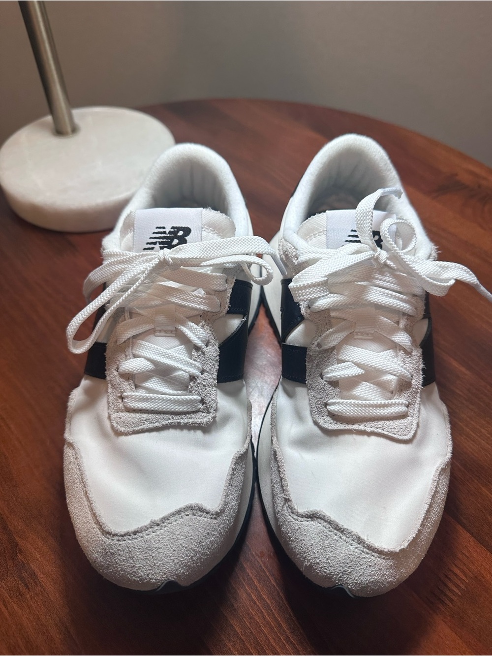 New Balance White & Black Women’s Runner Sneakers